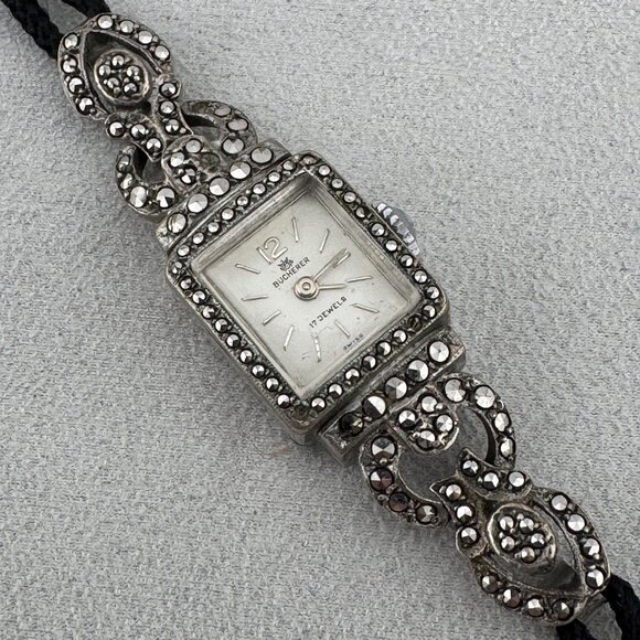 Vintage Elegant 1930s Bucherer Ladies Swiss Made Marcasite Watch - Picture 1 of 9